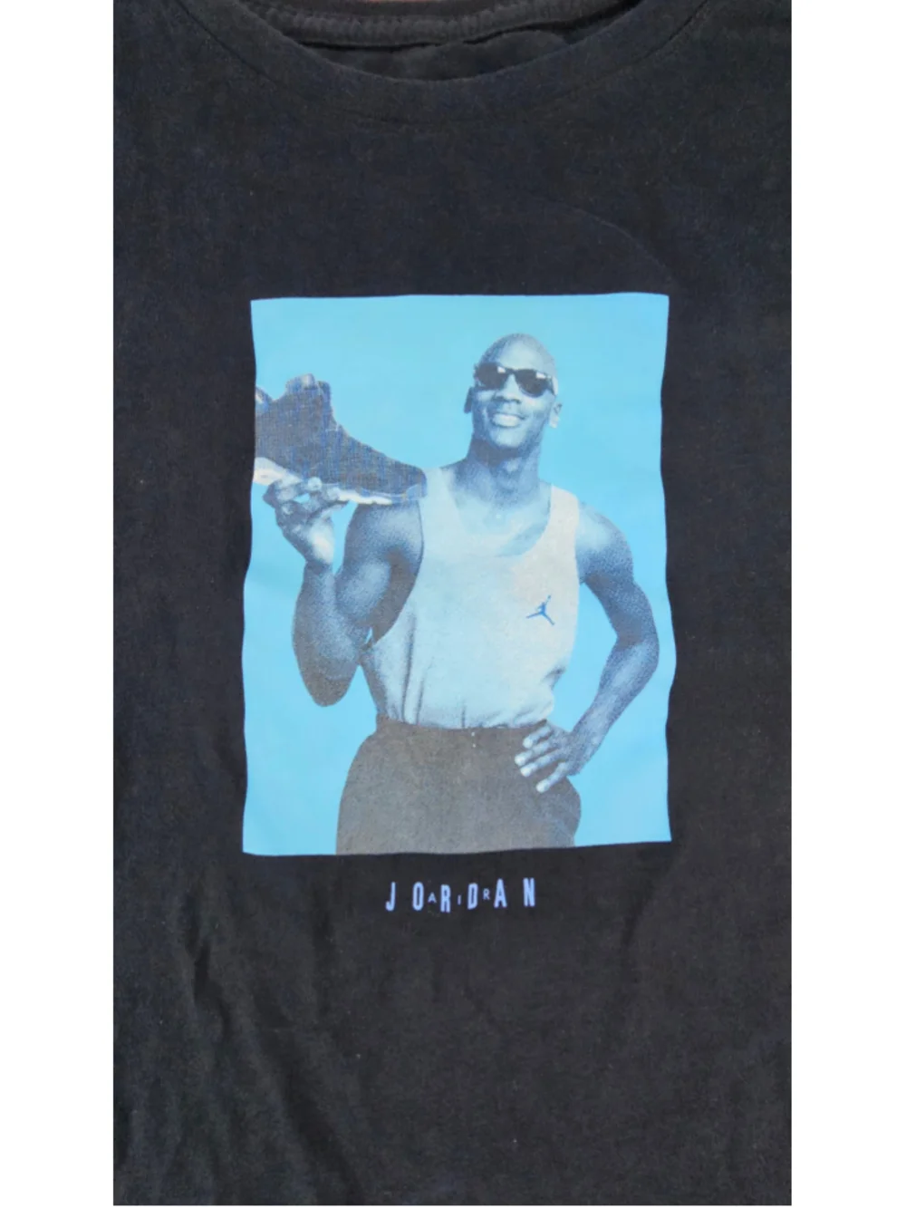 Jordan Michael Jordan Photo Graphic T Shirt Men’s 3XL Black Blue Jumpman